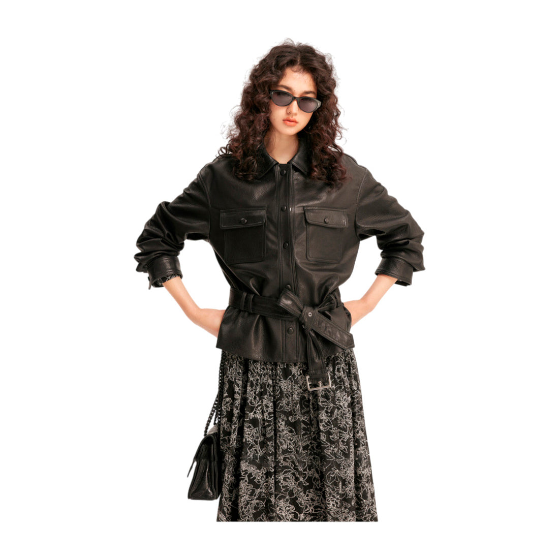 Cropped Belted Jacket-Le Couture Store