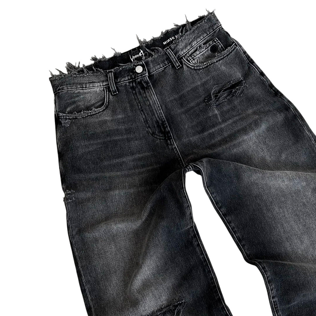 Distressed Raw-Edge Jeans-Le Couture Store