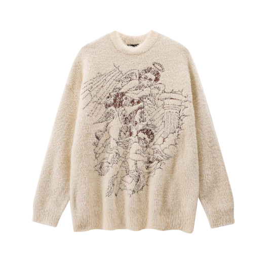 Baroque Cherub Oversized Knit Sweater-Le Couture Store