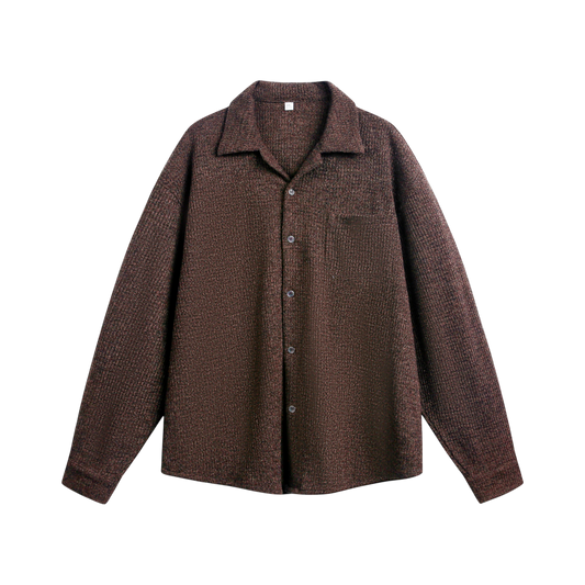 Brown textured shirt on a white background