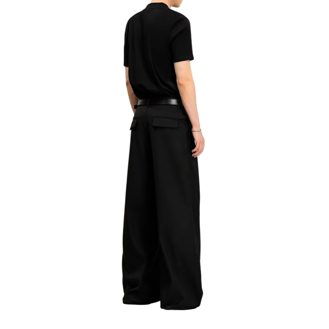 Pleat-Front Wide-Leg Trousers-Le Couture Store