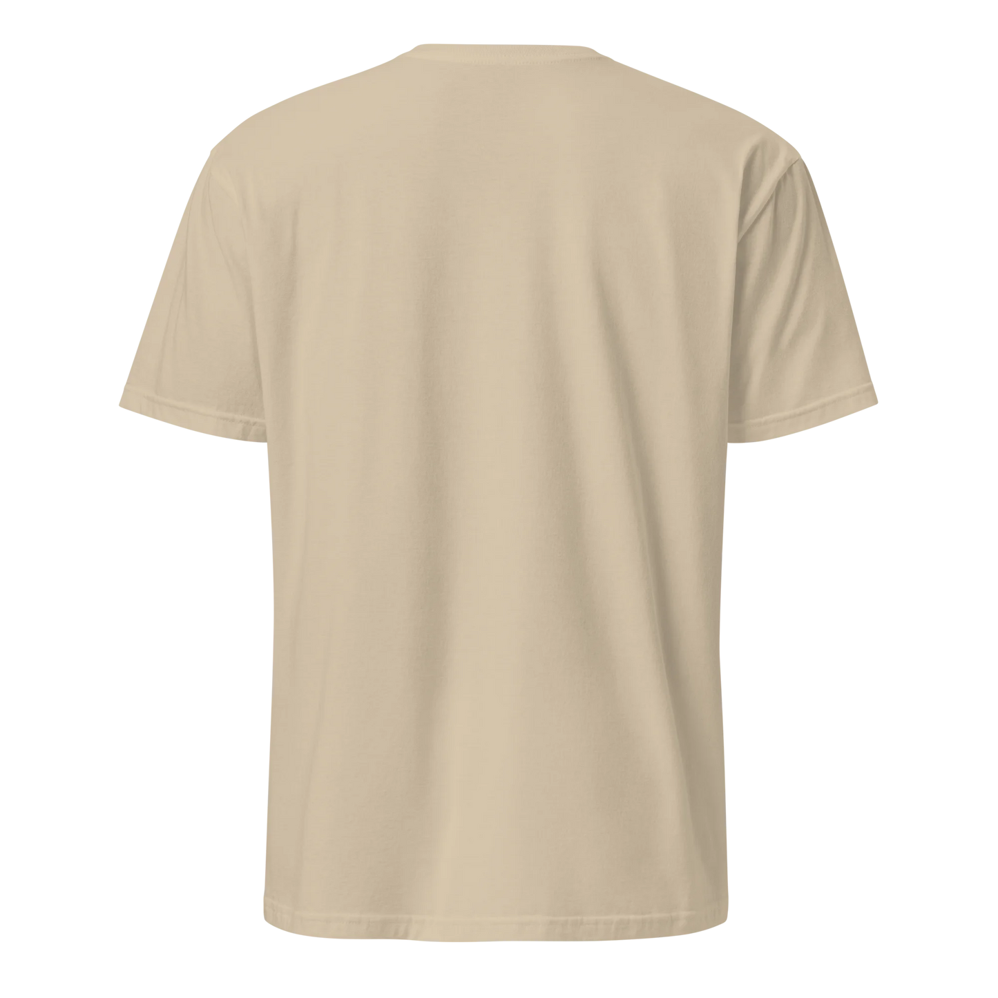 Made from 100% organic combed ring-spun cotton. Fabric weight: 5.3 oz/yd² (180 g/m²). Designed with a regular fit, set-in sleeves, 1×1 ribbed collar, double-needle topstitching on the sleeves and bottom hem, and self-fabric neck tape inside the back. Finished with a front DTG architectural print.