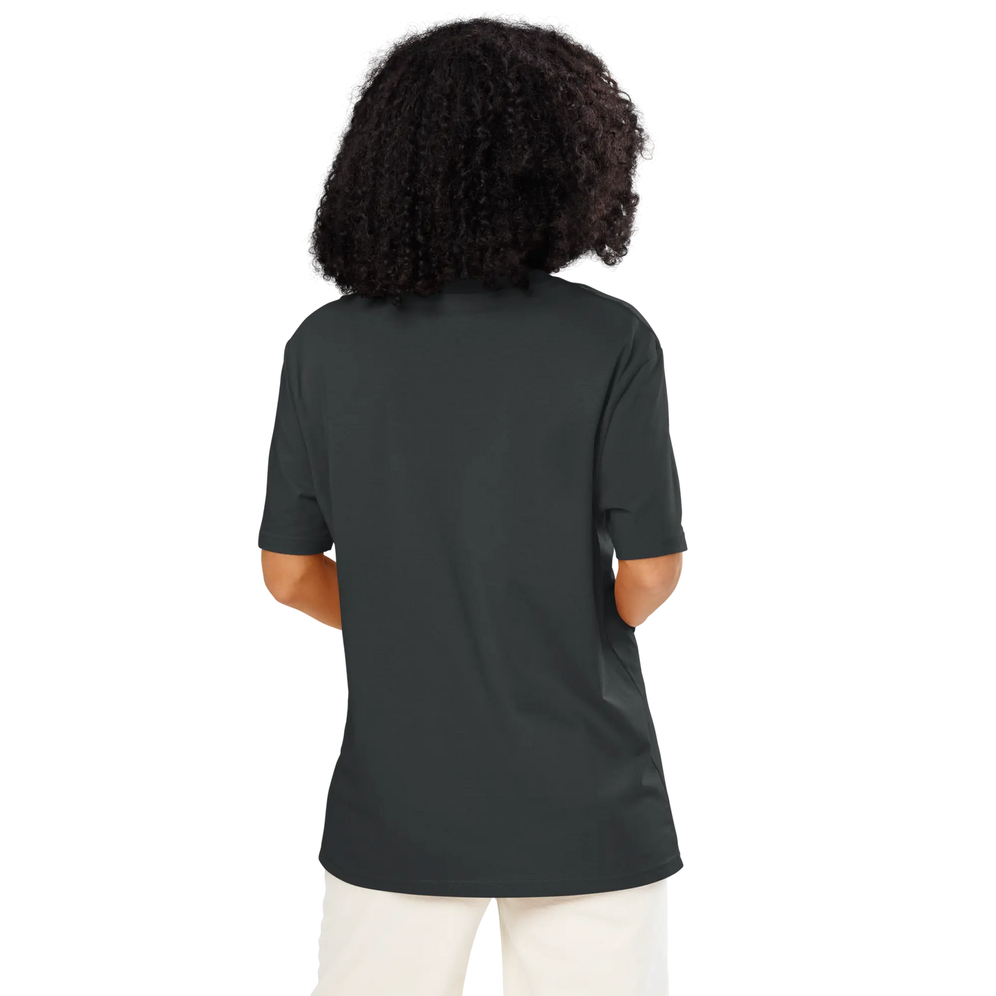 Made from 100% organic combed ring-spun cotton. Fabric weight: 5.3 oz/yd² (180 g/m²). Designed with a regular fit, set-in sleeves, 1×1 ribbed collar, double-needle topstitching on the sleeves and bottom hem, and self-fabric neck tape inside the back. Finished with a front DTG architectural print and a custom inside label.