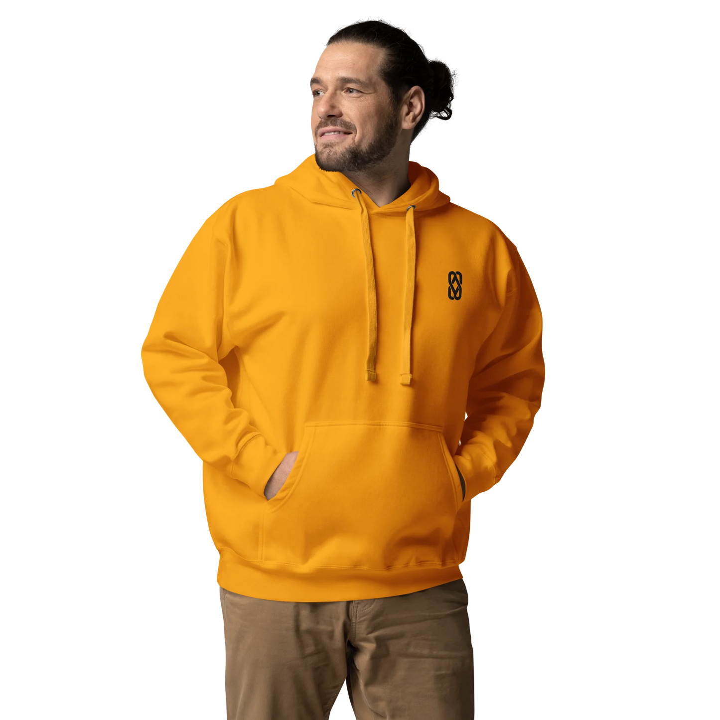 Made from a cotton-blend fleece: 65% ring-spun cotton and 35% polyester, with a 100% cotton face. Fabric weight: 8.5 oz/yd² (288.2 g/m²). Designed with a modern fit, front pouch pocket, matching flat drawstrings, 3-panel hood, and a tear-away tag. Finished with black Solstice Loop embroidery on the left chest.
