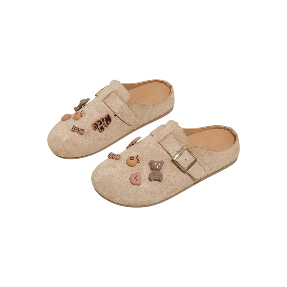 Vegan Suede Charm Clog Mules-Le Couture Store
