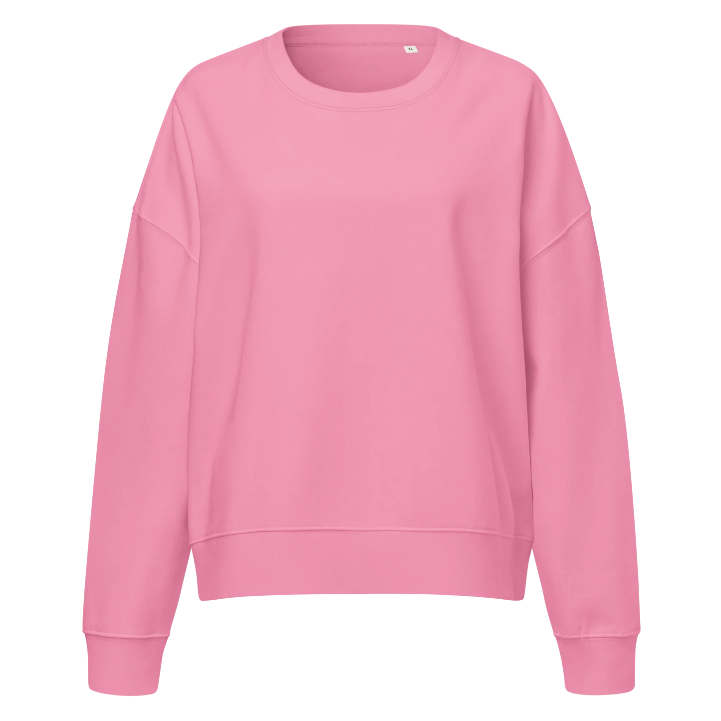 Made from 80% organic combed ring-spun cotton and 20% recycled polyester for U.S. fulfillment. Fabric weight: 8.9 oz/yd² (301.76 g/m²). Designed with a regular fit, dropped shoulders, set-in sleeves, a soft brushed-fleece interior, and ribbed finishing at the collar, cuffs, and bottom hem. Double-needle topstitching reinforces the seams. Finished with a two-part DTG composition across the back.