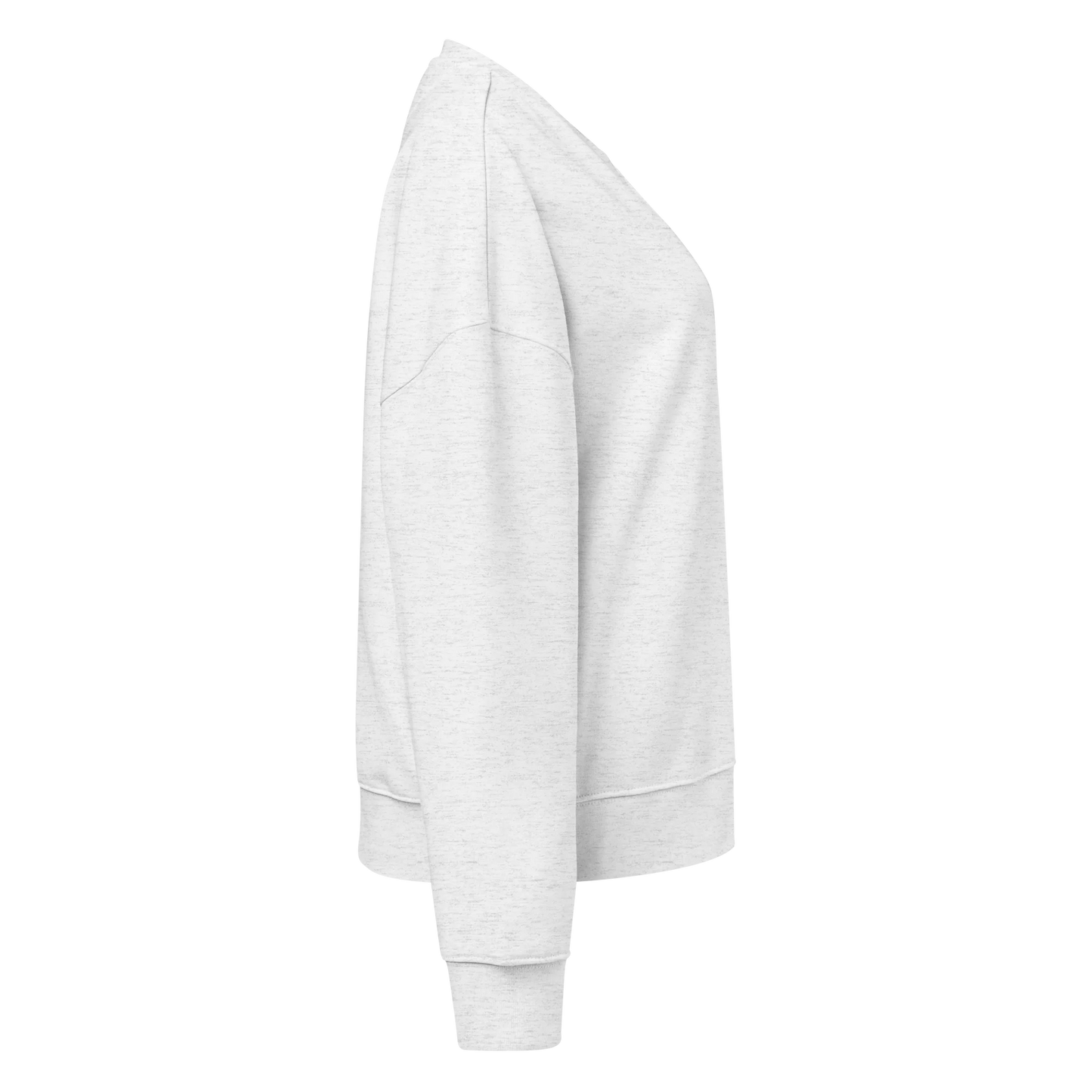 Made from 80% organic combed ring-spun cotton and 20% recycled polyester for U.S. fulfillment. Fabric weight: 8.9 oz/yd² (301.76 g/m²). Designed with a regular fit, dropped shoulders, set-in sleeves, a soft brushed-fleece interior, and ribbed finishing at the collar, cuffs, and bottom hem. Double-needle topstitching reinforces the seams. Finished with a two-part DTG composition across the back.