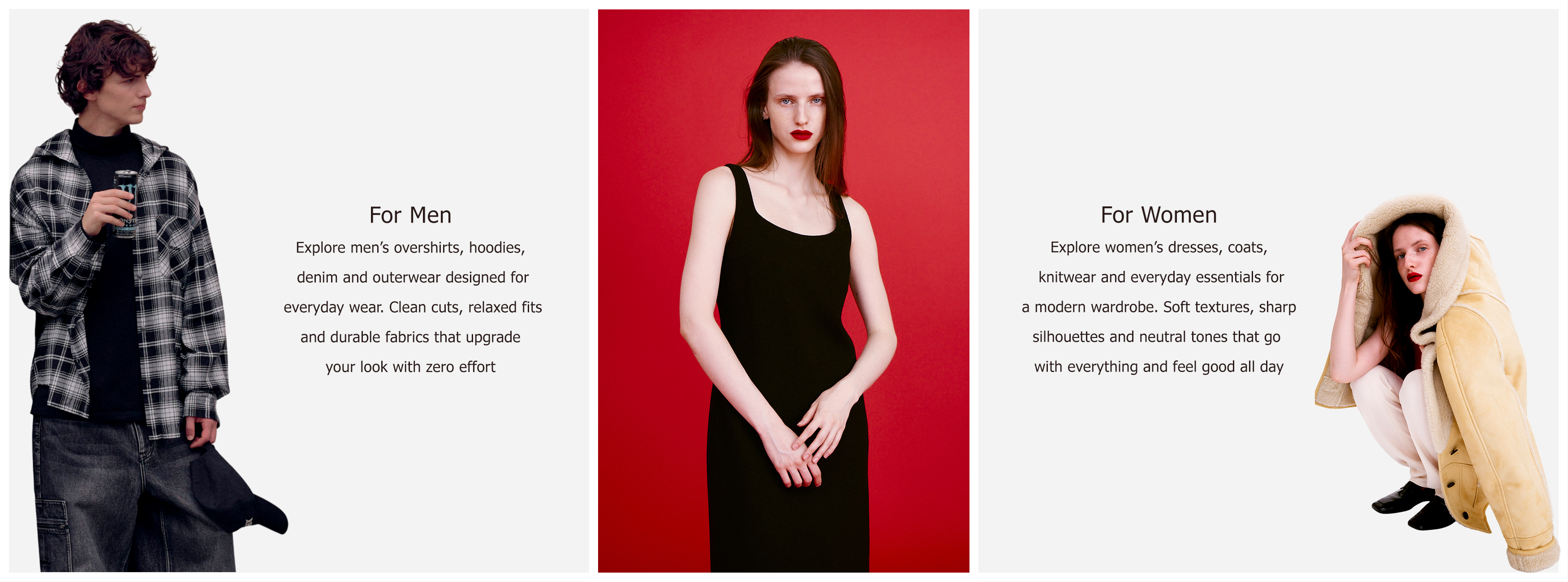 Image Banner with text describing clothing styles