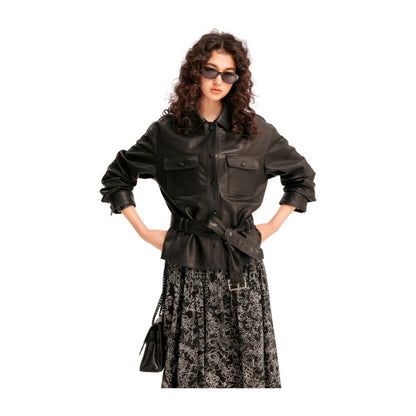 Cropped Belted Jacket-Le Couture Store