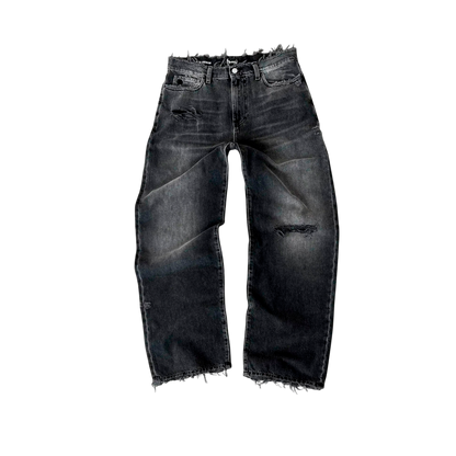 Distressed Raw-Edge Jeans-Le Couture Store