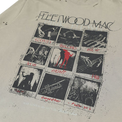 Layered Camo-Sleeve Band Graphic Long-Sleeve Tee-Le Couture Store