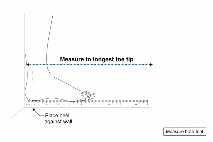 How to measure foot length for shoes