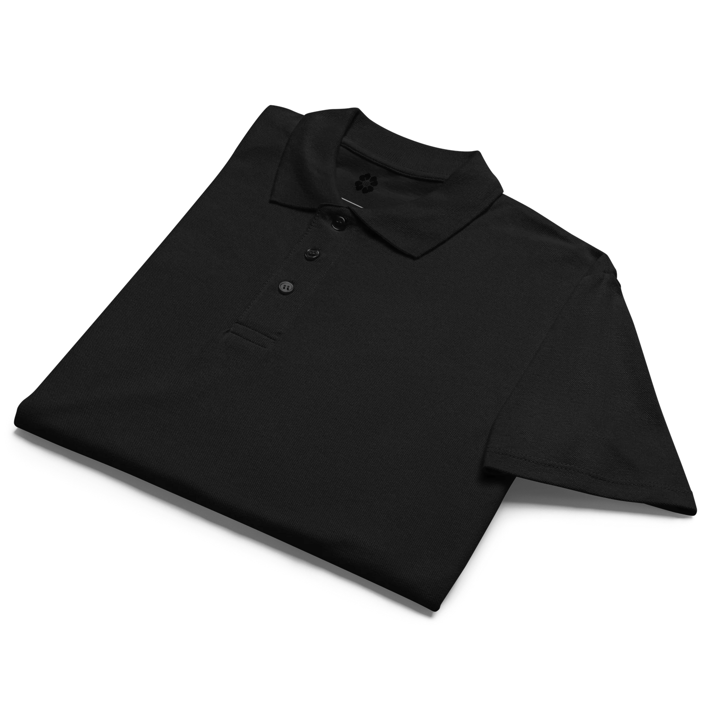 Made from 100% combed ring-spun cotton pique. Fabric weight: 6.2 oz/yd² (210 g/m²). Designed with a regular fit, ribbed collar, tone-on-tone 3-button placket, straight hem with side slits, and a spare button on the inside seam. Finished with a large monochrome DTFlex architecture print on the back.
