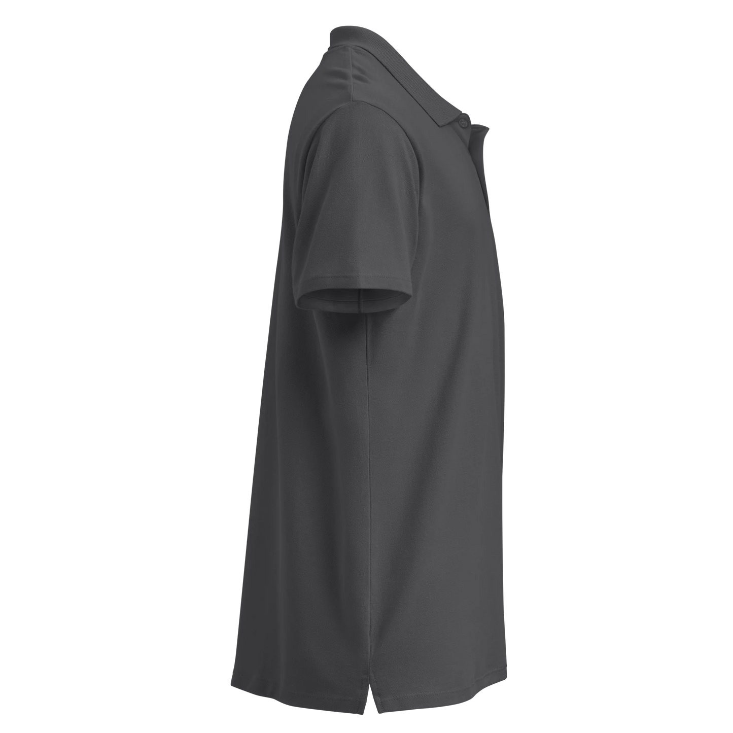 Made from 100% combed ring-spun cotton pique. Fabric weight: 6.2 oz/yd² (210 g/m²). Designed with a regular fit, ribbed collar, tone-on-tone 3-button placket, straight hem with side slits, and a spare button on the inside seam. Finished with a large monochrome DTFlex architecture print on the back.