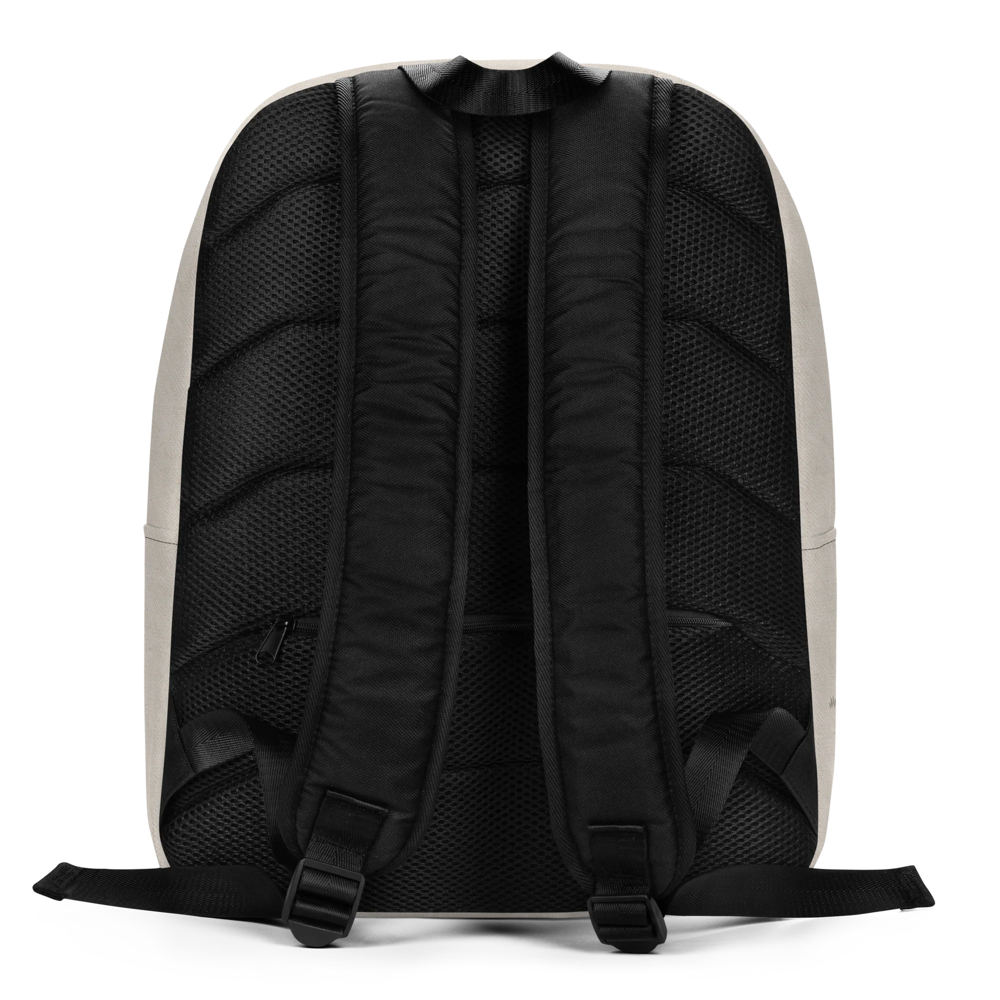 Made from 100% polyester with a water-resistant finish. Designed in one size with a 20-liter capacity, padded ergonomic straps, soft mesh back, silky lining, two-slider top zipper, large inside pocket with a separate 15″ laptop pocket, and a hidden zippered back pocket. Finished with an all-over washed canvas-inspired print and restrained ancient mark-inspired details along the lower side panel.