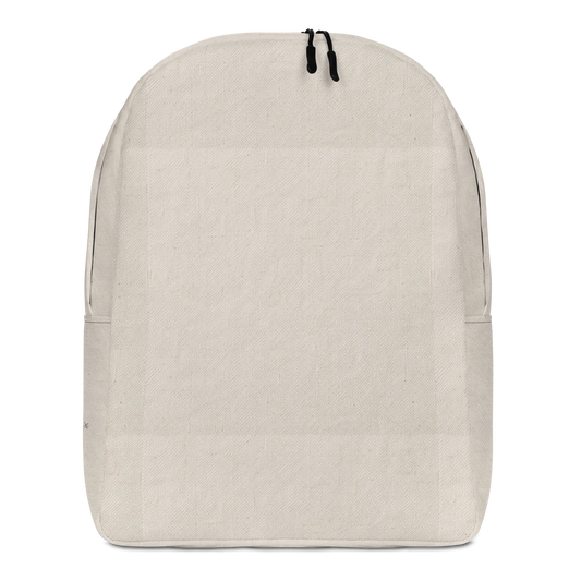 Made from 100% polyester with a water-resistant finish. Designed in one size with a 20-liter capacity, padded ergonomic straps, soft mesh back, silky lining, two-slider top zipper, large inside pocket with a separate 15″ laptop pocket, and a hidden zippered back pocket. Finished with an all-over washed canvas-inspired print and restrained ancient mark-inspired details along the lower side panel.