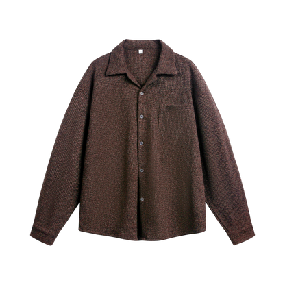 Brown textured shirt on a white background