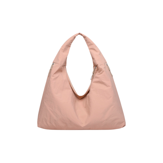 Pink handbag on a white background