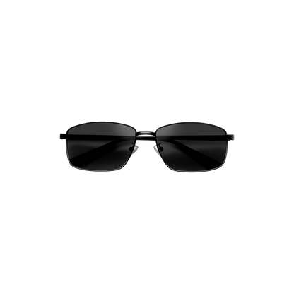 Black sunglasses on a white background