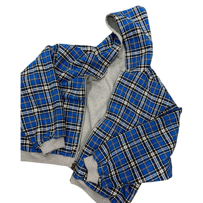 Reversible Plaid-Lined Zip Hoodie-Le Couture Store