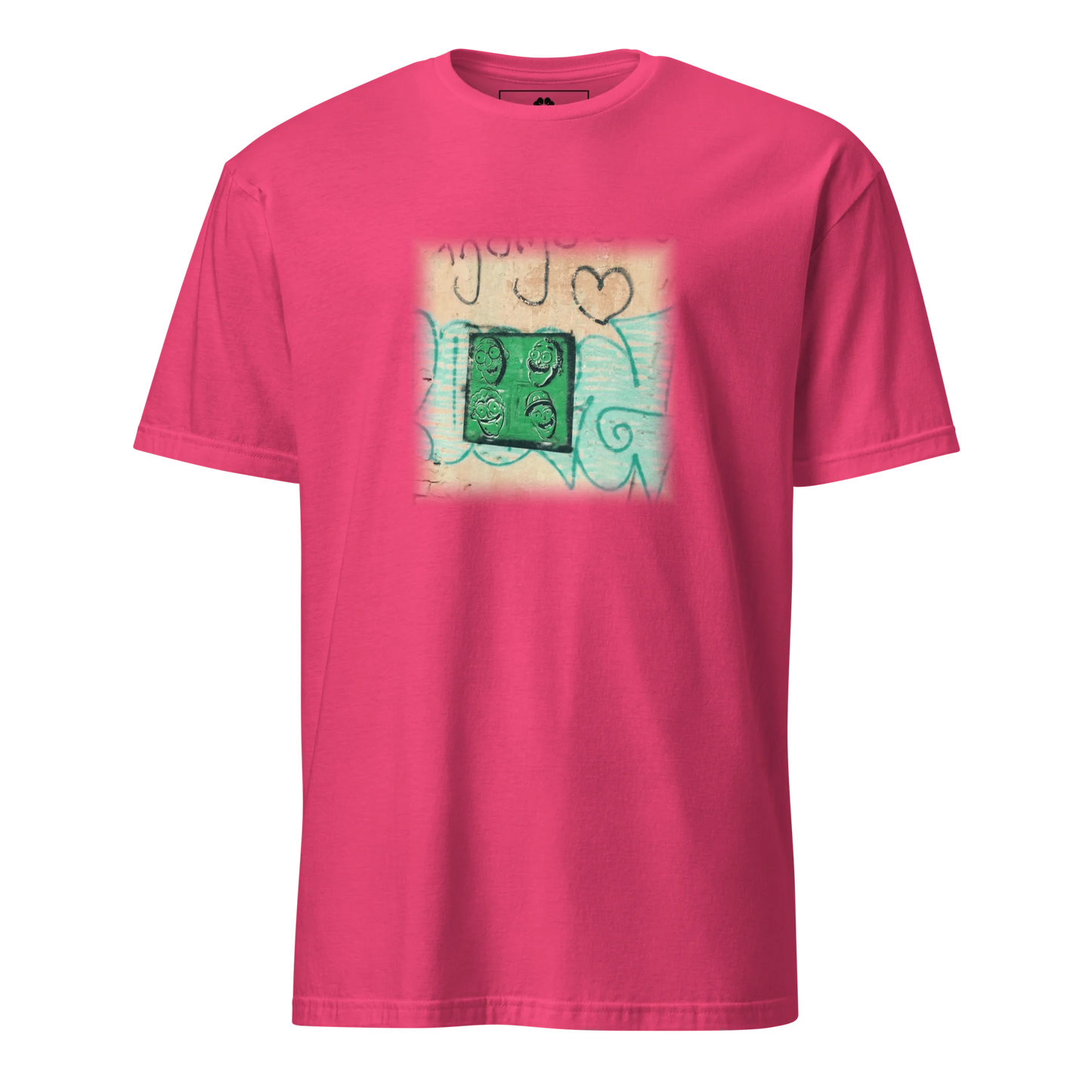 Made from 100% organic combed ring-spun cotton. Fabric weight: 5.3 oz/yd² (180 g/m²). Designed with a regular fit, set-in sleeves, 1×1 ribbed collar, double-needle topstitching on the sleeves and bottom hem, and self-fabric neck tape inside the back. Finished with a front DTG architectural print.