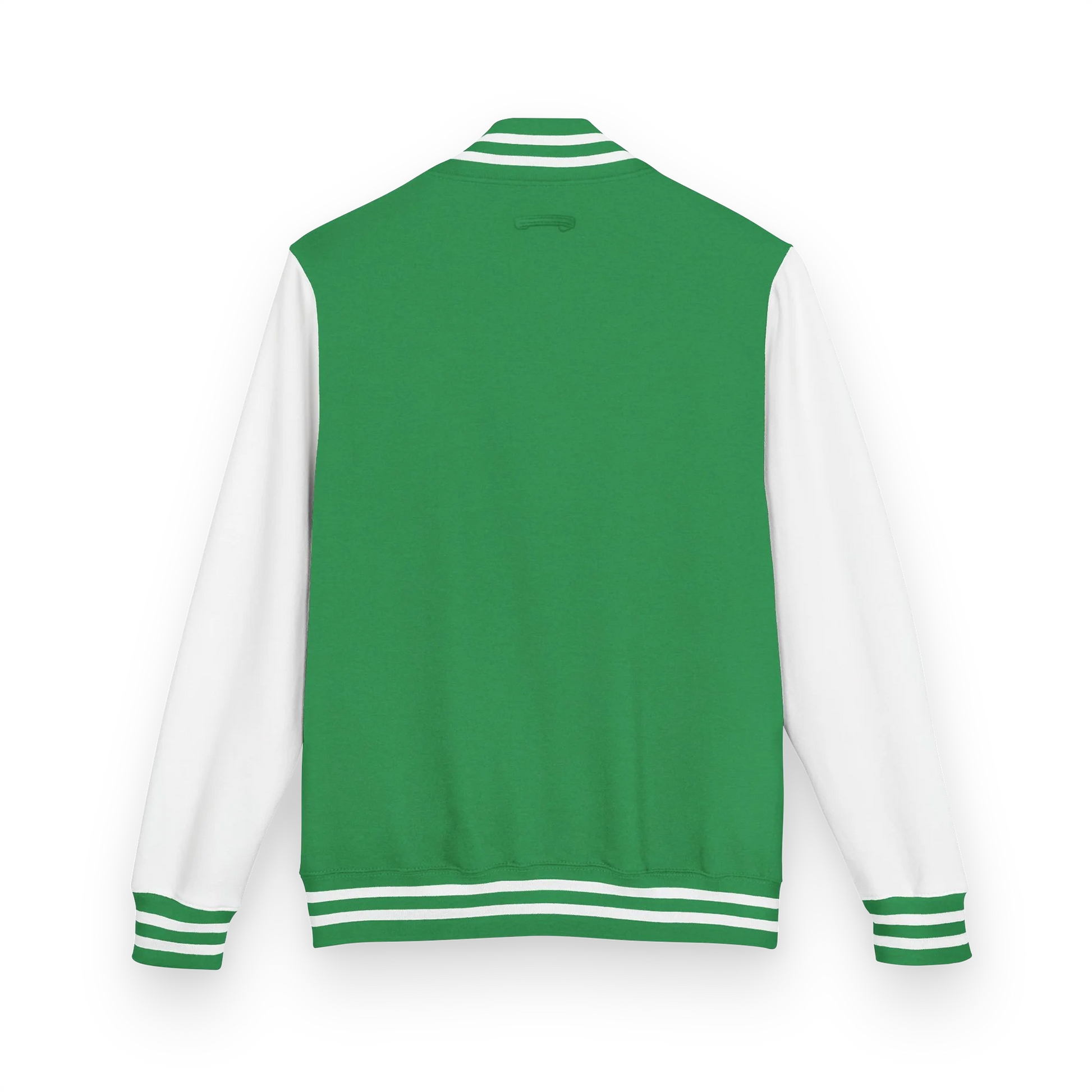 Made from a heavyweight fabric blend: 80% ring-spun cotton and 20% polyester. Fabric weight: 9.73 oz/yd² (330 g/m²). Designed with a regular fit, contrast sleeves, snap-button closure, brushed fleece interior, knitted collar, cuffs, and waistband, slash pockets, and a sewn-in label. Finished with a left-chest DTF graphic print. Optional text personalization is available for this item.