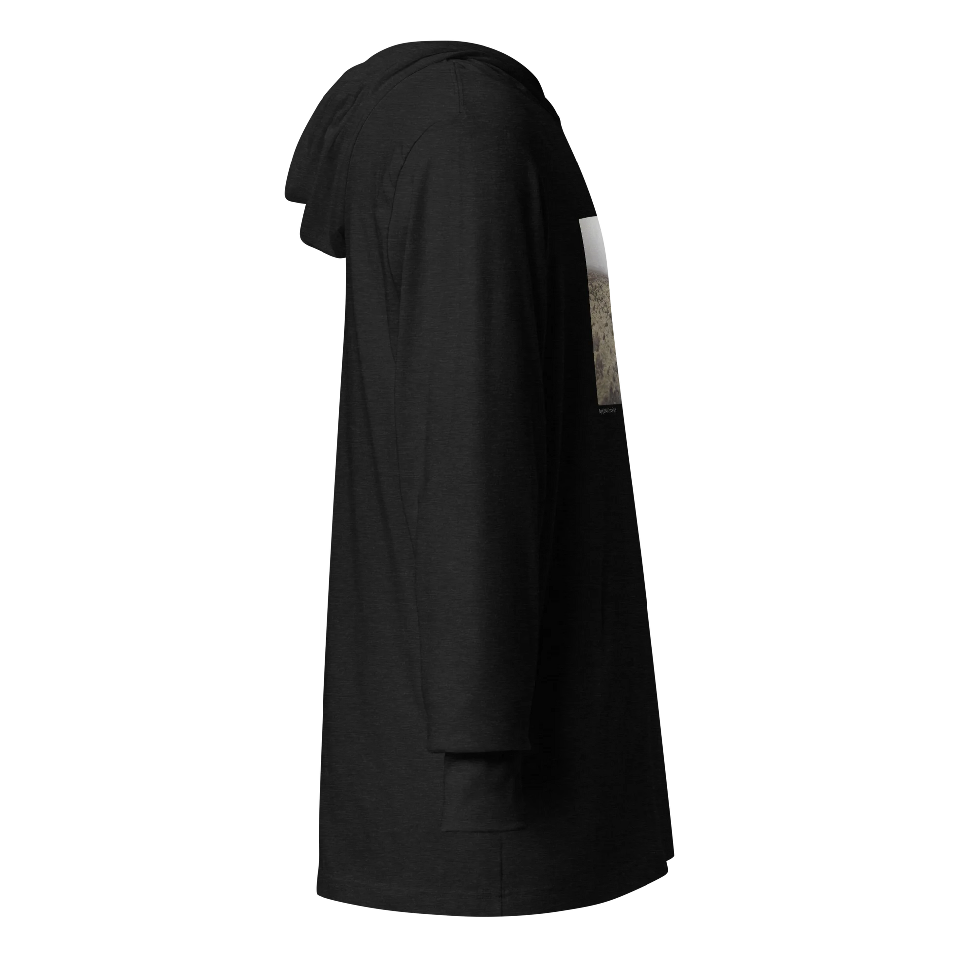 Made from lightweight triblend fabric: 50% polyester, 25% combed ring-spun cotton, and 25% rayon. Fabric weight: 3.8 oz/yd² (128.84 g/m²). True-to-size unisex regular fit with a crossover V neckline and hood. DTG printed with water-based inks and features a tear-away tag. Optional text personalization is available for this item