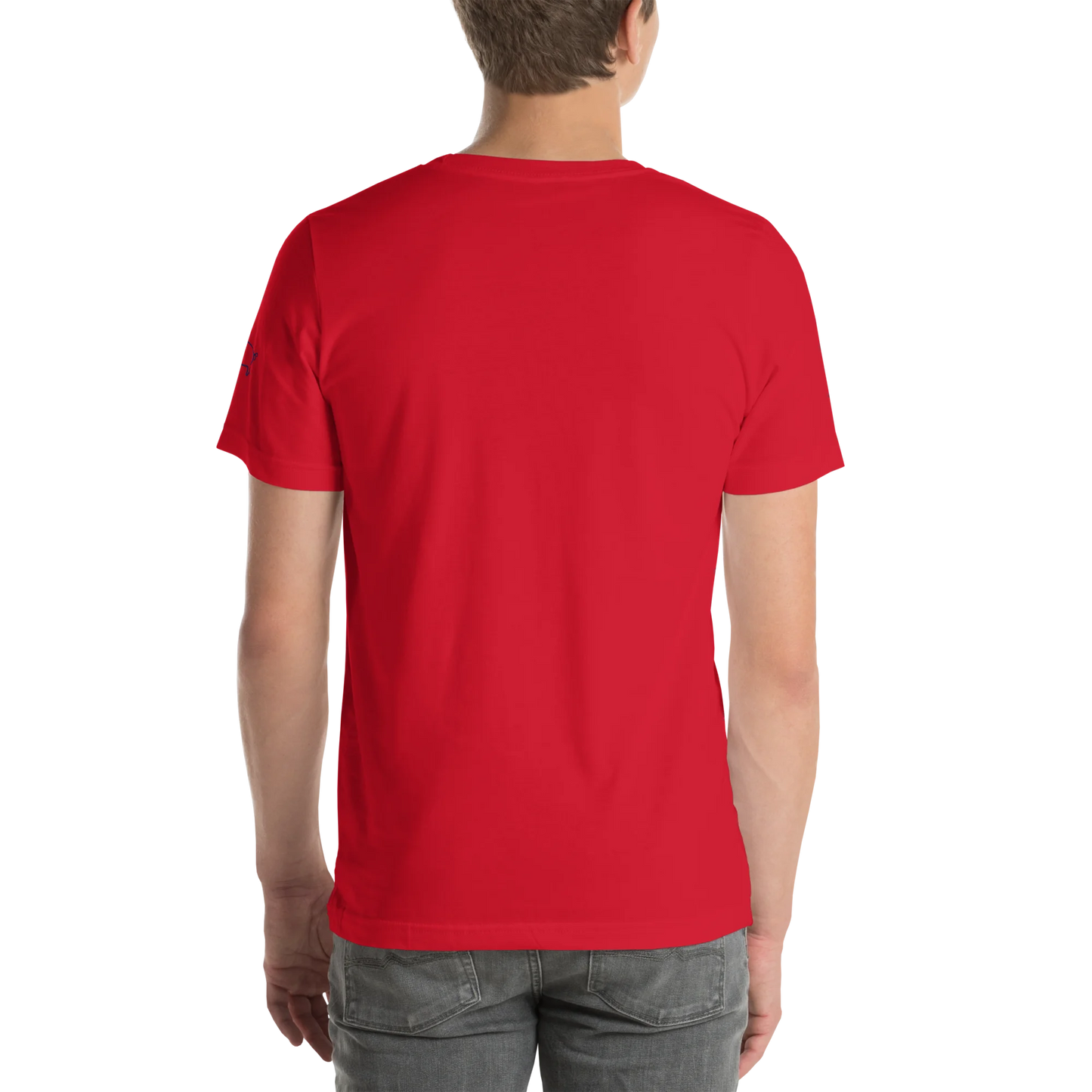 Made from soft, lightweight 100% Airlume combed and ring-spun cotton with just the right amount of stretch. Fabric weight: 4.2 oz/yd² (142 g/m²). Designed with a regular fit, standard length, side-seamed construction, shoulder-to-shoulder taping, pre-shrunk fabric, and a tear-away label. Finished with navy pig silhouette embroidery on the left sleeve.