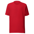 Unisex Red Cotton T-Shirt – Pig Silhouette Embroidery