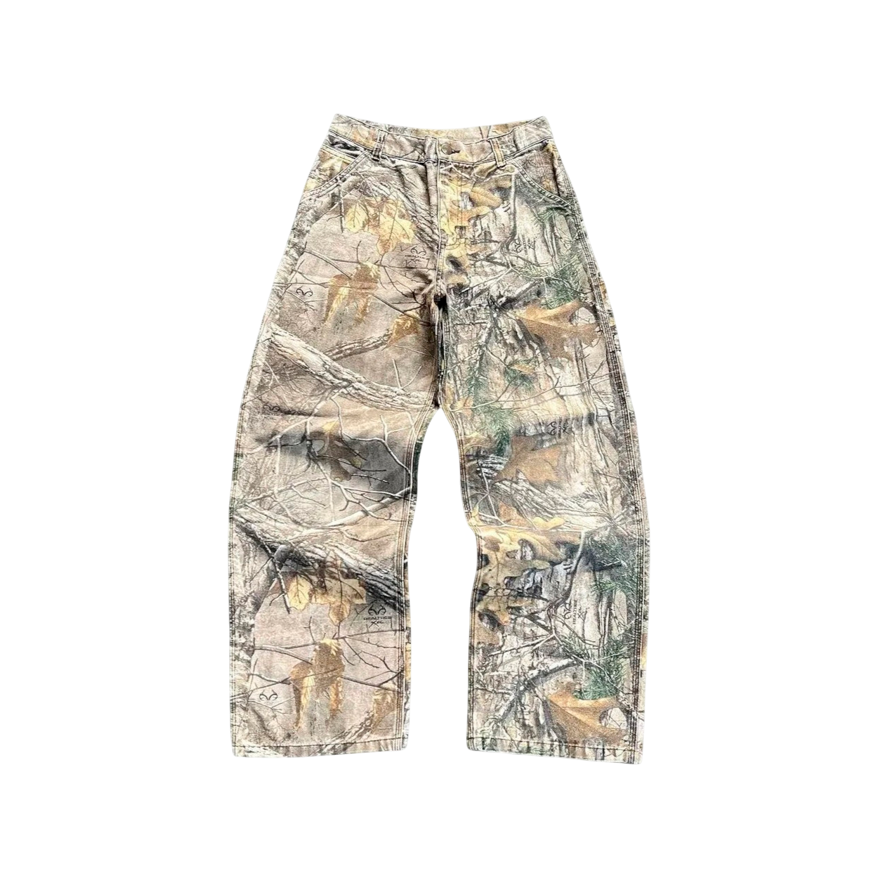 Washed Branch-Camo Wide-Leg Jeans