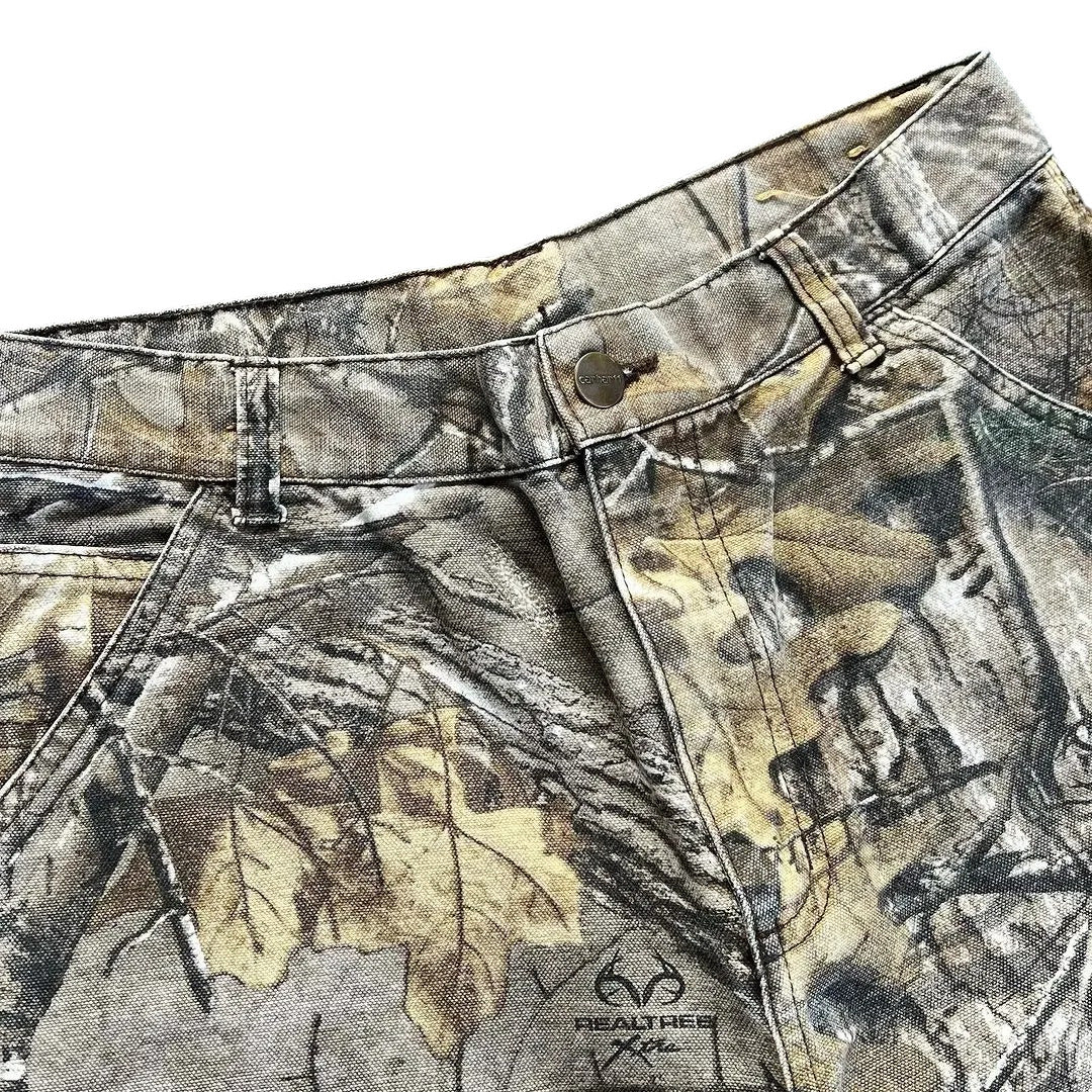 Washed Branch-Camo Wide-Leg Jeans-Le Couture Store