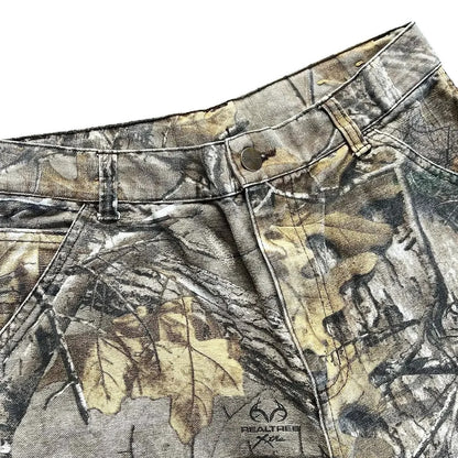 Washed Branch-Camo Wide-Leg Jeans-Le Couture Store