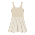 Women’s Flared Cotton Dress – Arc Lattice Print
