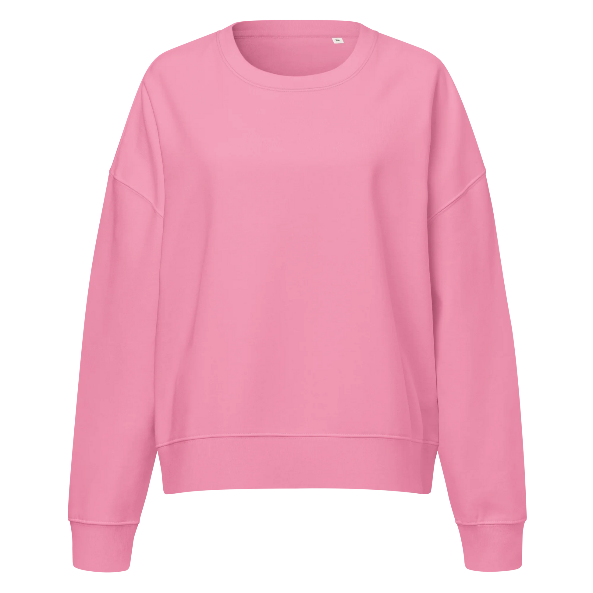 Made from 80% organic combed ring-spun cotton and 20% recycled polyester for U.S. fulfillment. Fabric weight: 8.9 oz/yd² (301.76 g/m²). Designed with a regular fit, dropped shoulders, set-in sleeves, a soft brushed-fleece interior, and ribbed finishing at the collar, cuffs, and bottom hem. Double-needle topstitching reinforces the seams. Finished with a two-part DTG composition across the back.