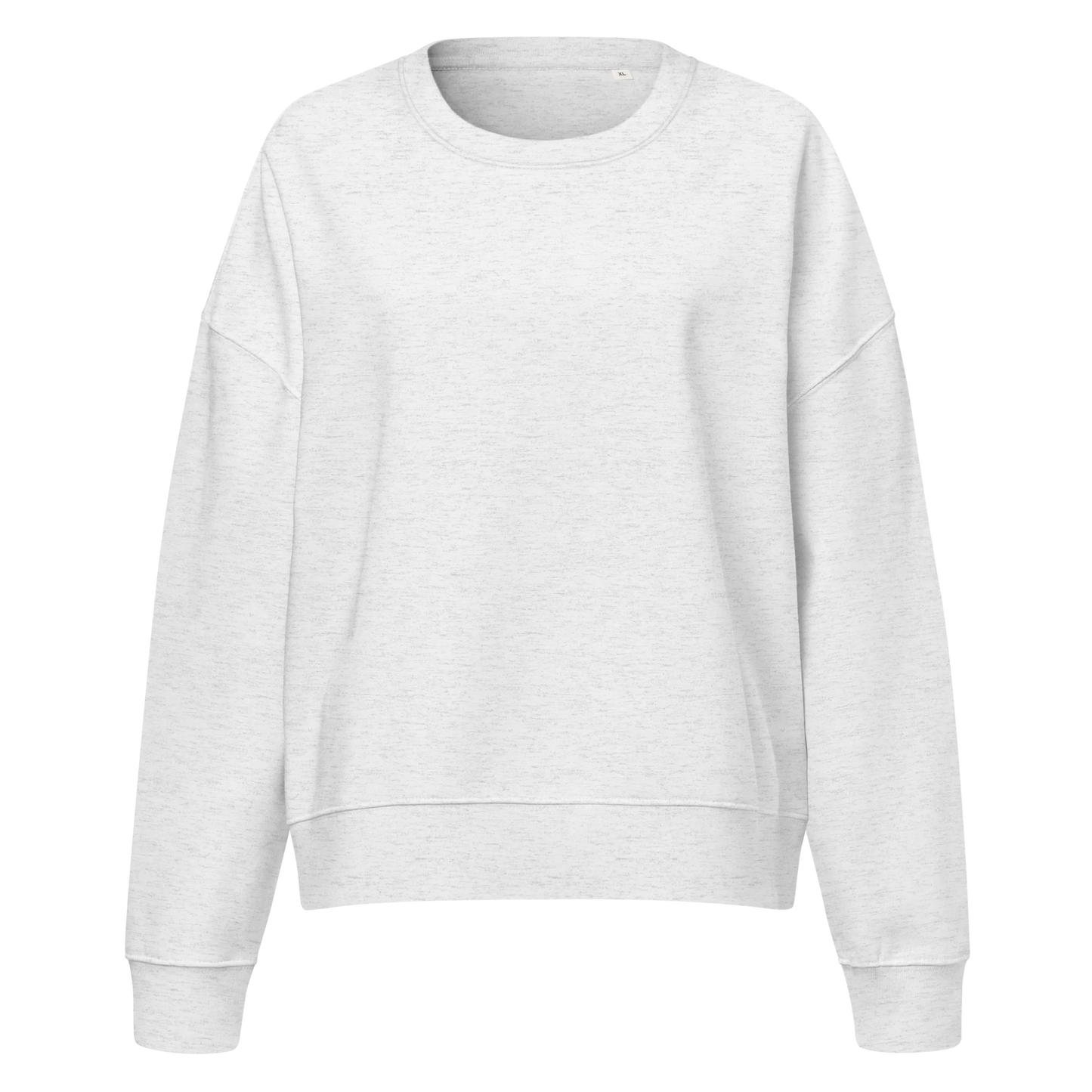 Made from 80% organic combed ring-spun cotton and 20% recycled polyester for U.S. fulfillment. Fabric weight: 8.9 oz/yd² (301.76 g/m²). Designed with a regular fit, dropped shoulders, set-in sleeves, a soft brushed-fleece interior, and ribbed finishing at the collar, cuffs, and bottom hem. Double-needle topstitching reinforces the seams. Finished with a two-part DTG composition across the back.